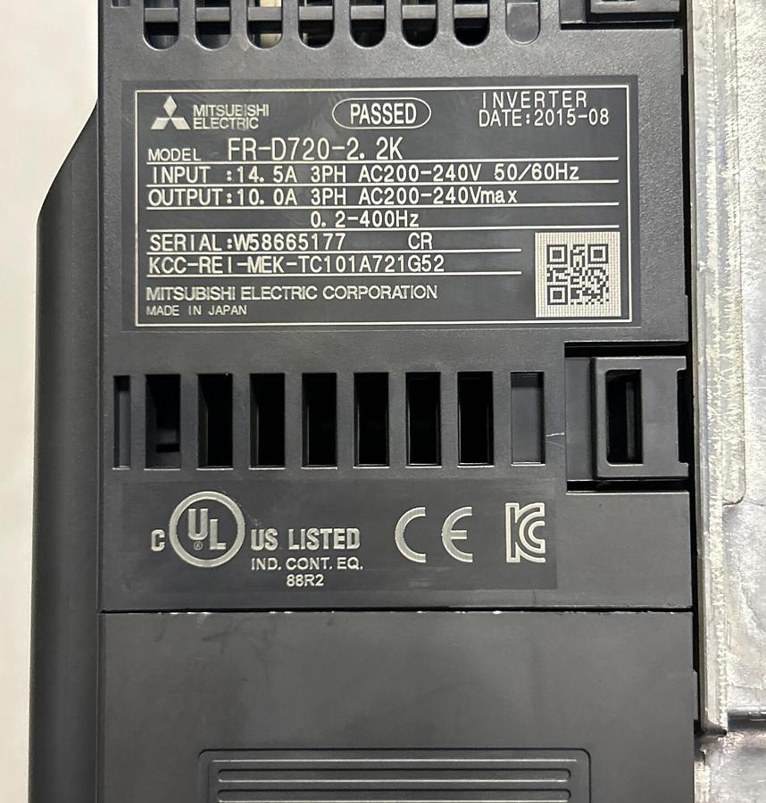 Used MITSUBISHI,FR-D720-2.2K,DRIVE INVERTER