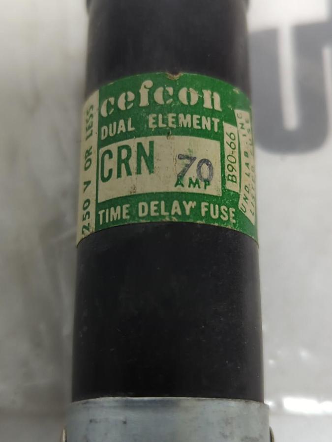 CEFCON,CRN-70A,DUAL ELEMENT 70 AMP FUSE NOS