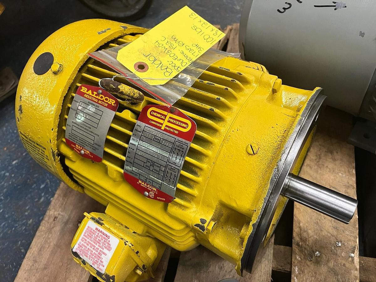Used BALDOR,06E03W04,MARINE DUTY MOTOR 3HP 1725RPM 3PH 182C