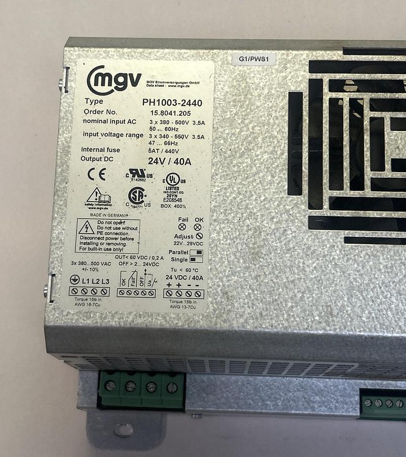 Used MGV,PH1003-2440,POWER SUPPLY