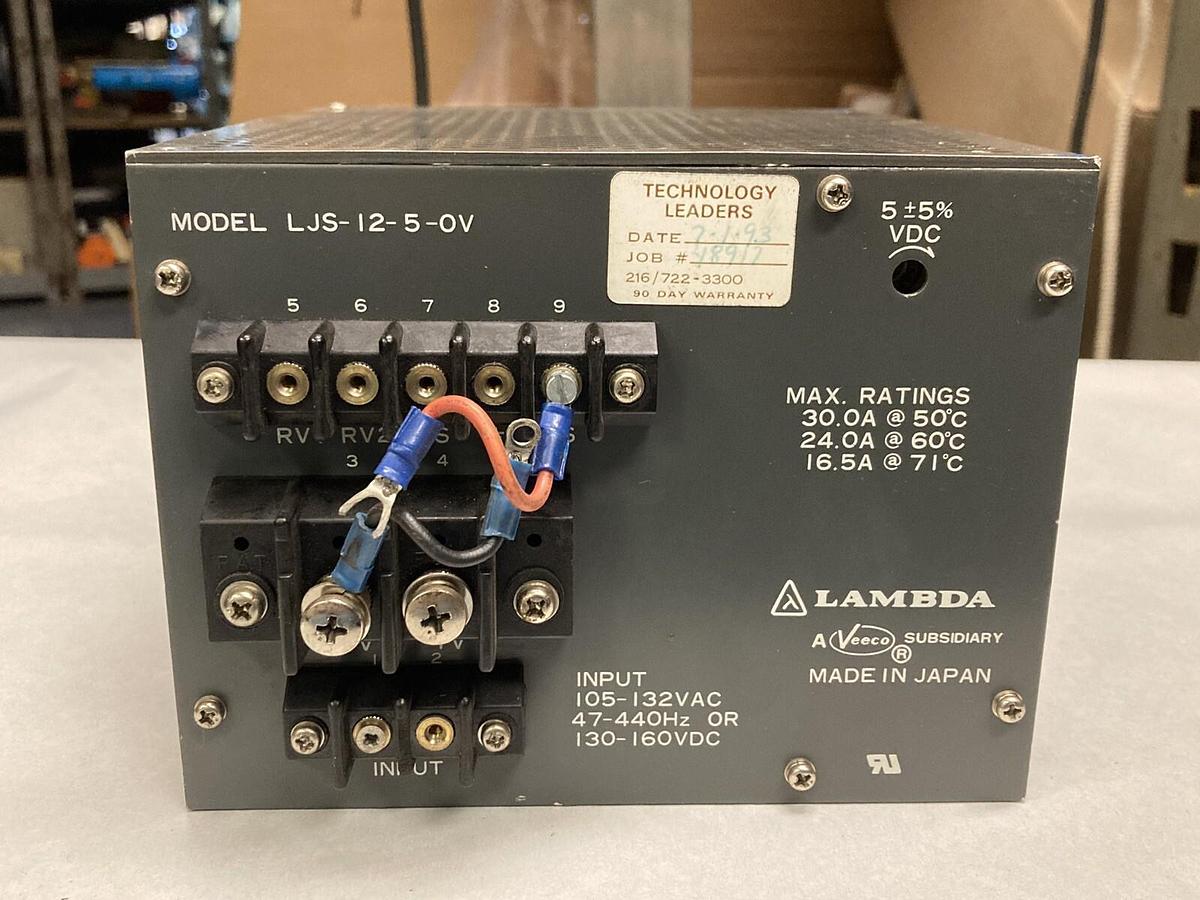 Used Lambda,LJS-12-5-OV,Regulated Power Supply 16.5A-30.0A 105-132V 47-440Hz