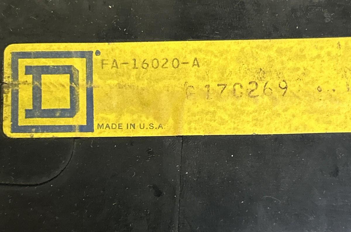 Used SQUARE D,FA16020A,I-LINE CIRCUIT BREAKER 20A 277V 1P