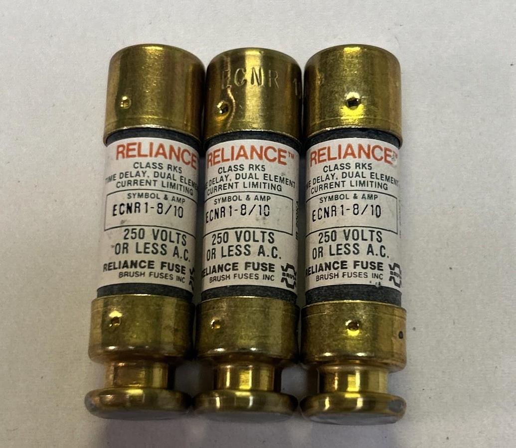 RELIANCE,ECNR1-8/10,FUSE 1.8A 250V LOT OF 3 NOS