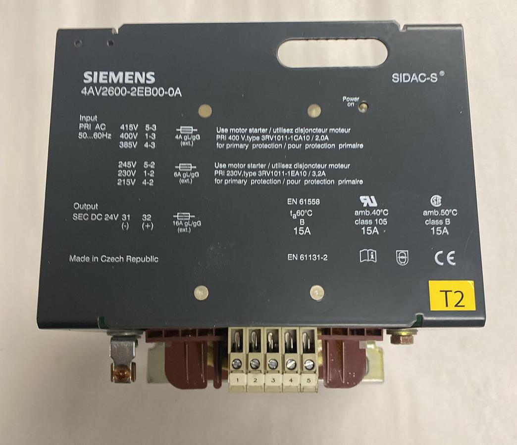 Used SIEMENS,4AV2600-2EB00-0A,Power Supply SIDAC-S