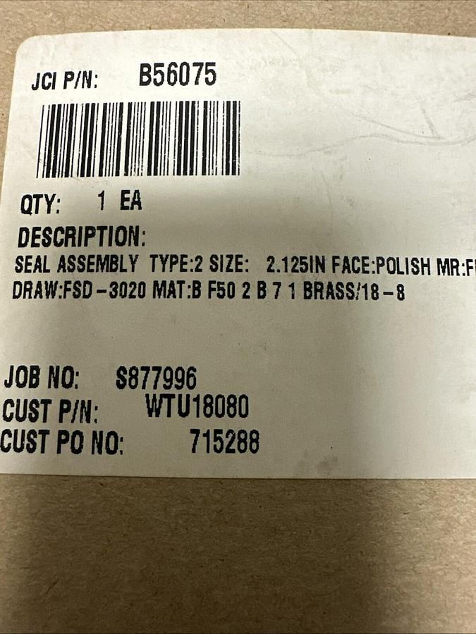 Used John Crane,B56075,Seal Assembly 2.125"