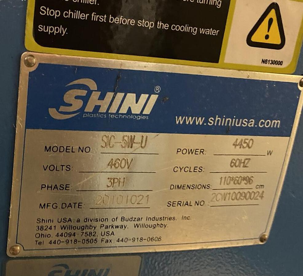 Used SHINI BUDZAR,BWA-WC-05-FCB-12,WATER CHILLER SIC-5W-U 4450W 460V