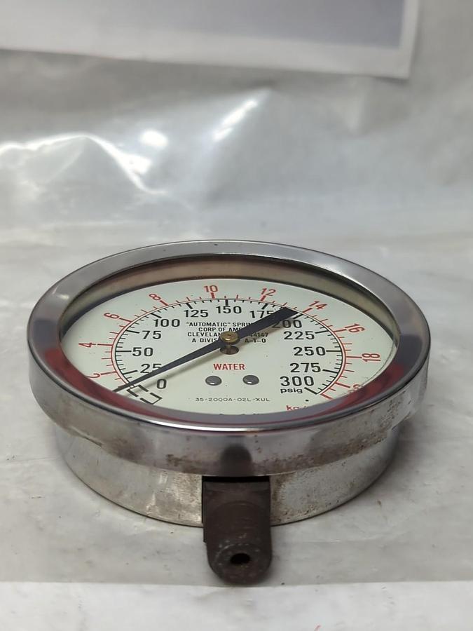 Used ASHCROFT,35-2000A-03L-XUL,WATER GAUGE 0-300PSIG 0-21 KG/CM2 PRE-OWNED