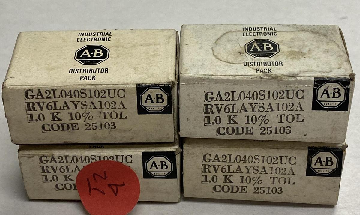 ALLEN-BRADLEY,GA2L040S102UC,RESISTOR 1.0KOHM LOT OF 4 NOS