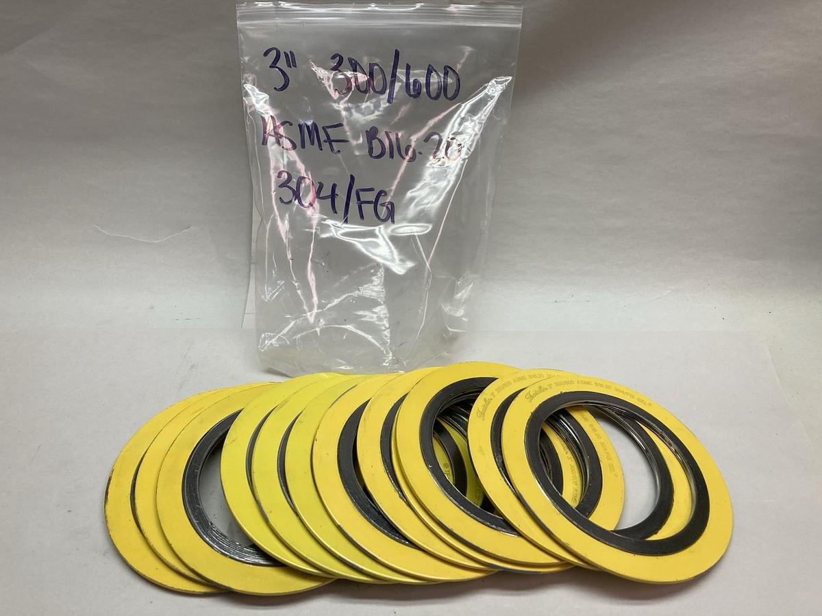 Flexitallic,300/600 ASME,3 Inch Spiral Round Gasket B16.20 304/SEL FG LOT OF 12