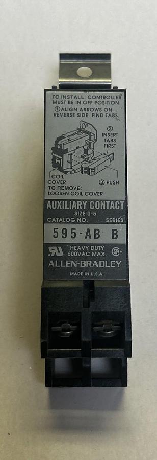 Used ALLEN BRADLEY,595-AB,AUXILIARY CONTACT SIZE 0-5
