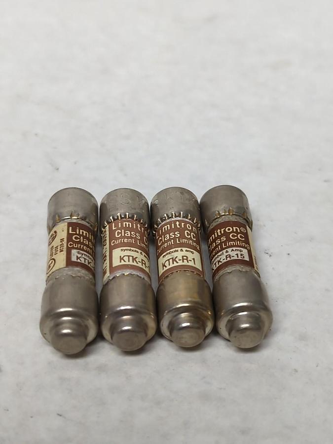 COOPER BUSSMANN,KTK-R-15,LIMITRON 15 AMP FUSE LOT OF 4 NOS