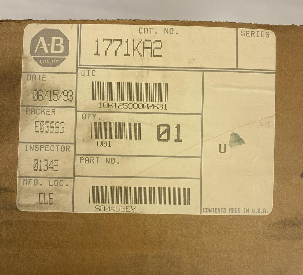 Used Allen Bradley,1771KA2,Adapter Module NOS SEALED