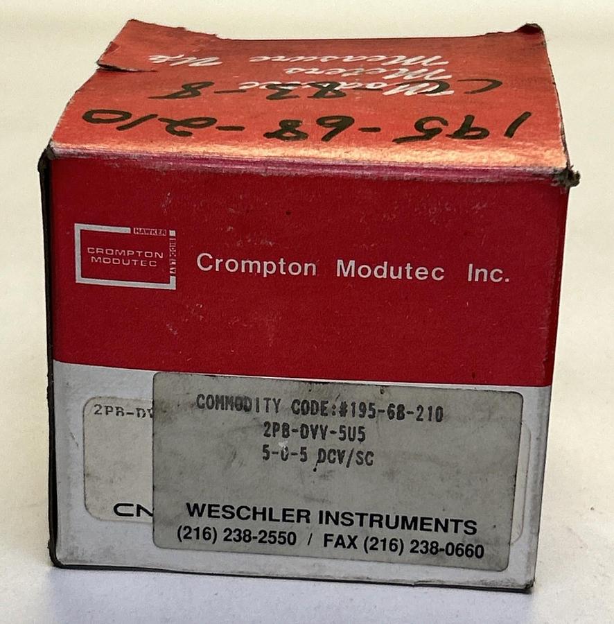 WESCHLER INSTRUMENTS,2PB-DVV-5V5,PANEL METER 5-5DC VOLTS NOS