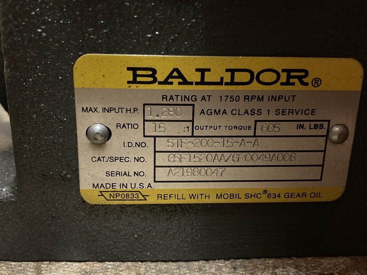 Baldor,STF-200-15-A-A,Worm gear Reducer Ratio 15:1 1.280Hp