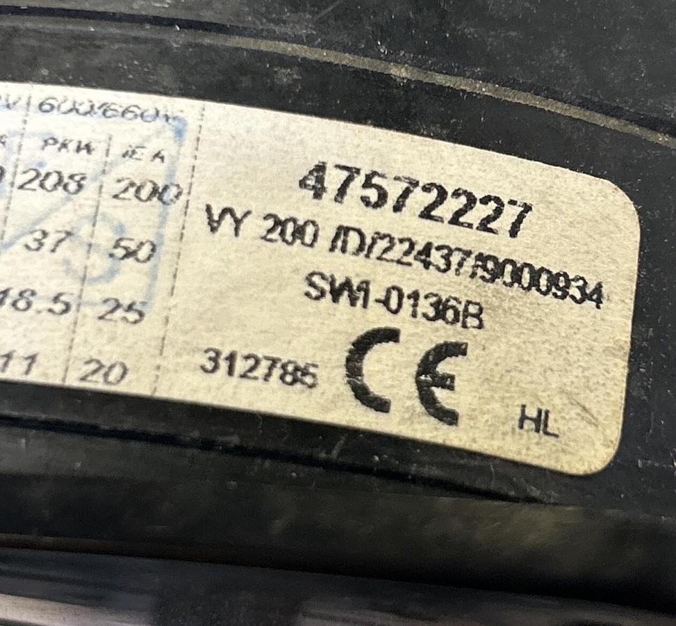 Used ENTRELEC,VY200/D-22437/9000934,ROTARY CAM SWITCH 200A 600V