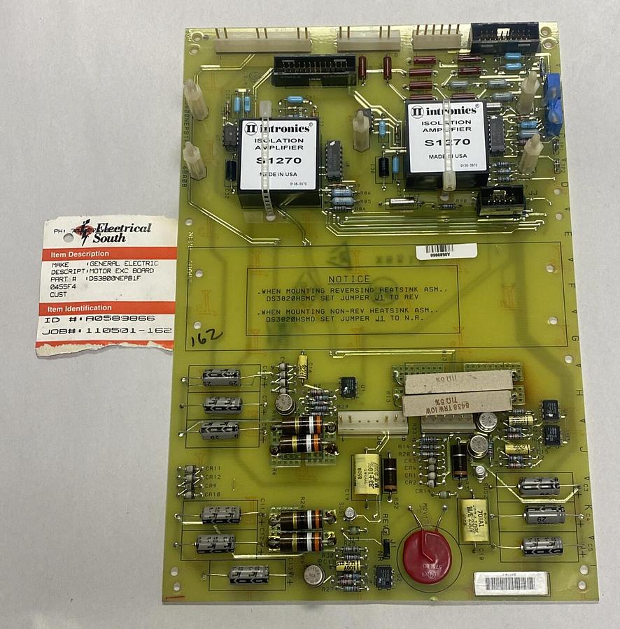 Used GENERAL ELECTRIC,DS3800NEPB1F1E,POWER EXCITATION BOARD REFURBISHED