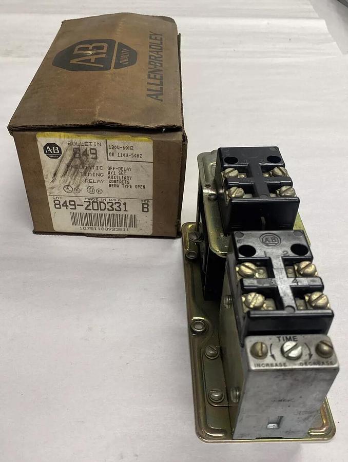 Allen Bradley,849-Z0D331,Ser B Pneumatic Timing Relay New