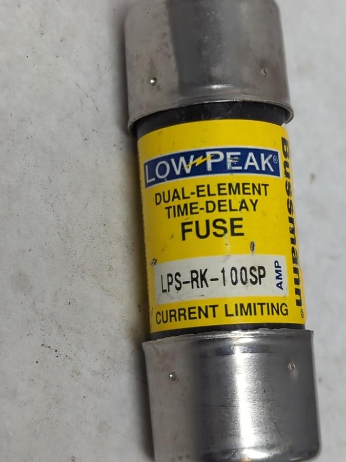 Used COOPER BUSSMANN,LPS-RK-100SP,LOW-PEAK 100 AMP FUSE PRE-OWNED
