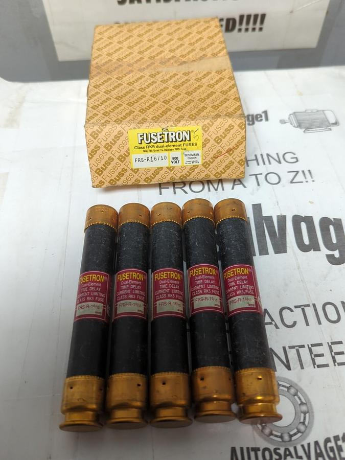 COOPER BUSSMANN,FRS-R-1-6/10,FUSETRON 1-6/10 AMP FUSES BOX OF 5 NOS