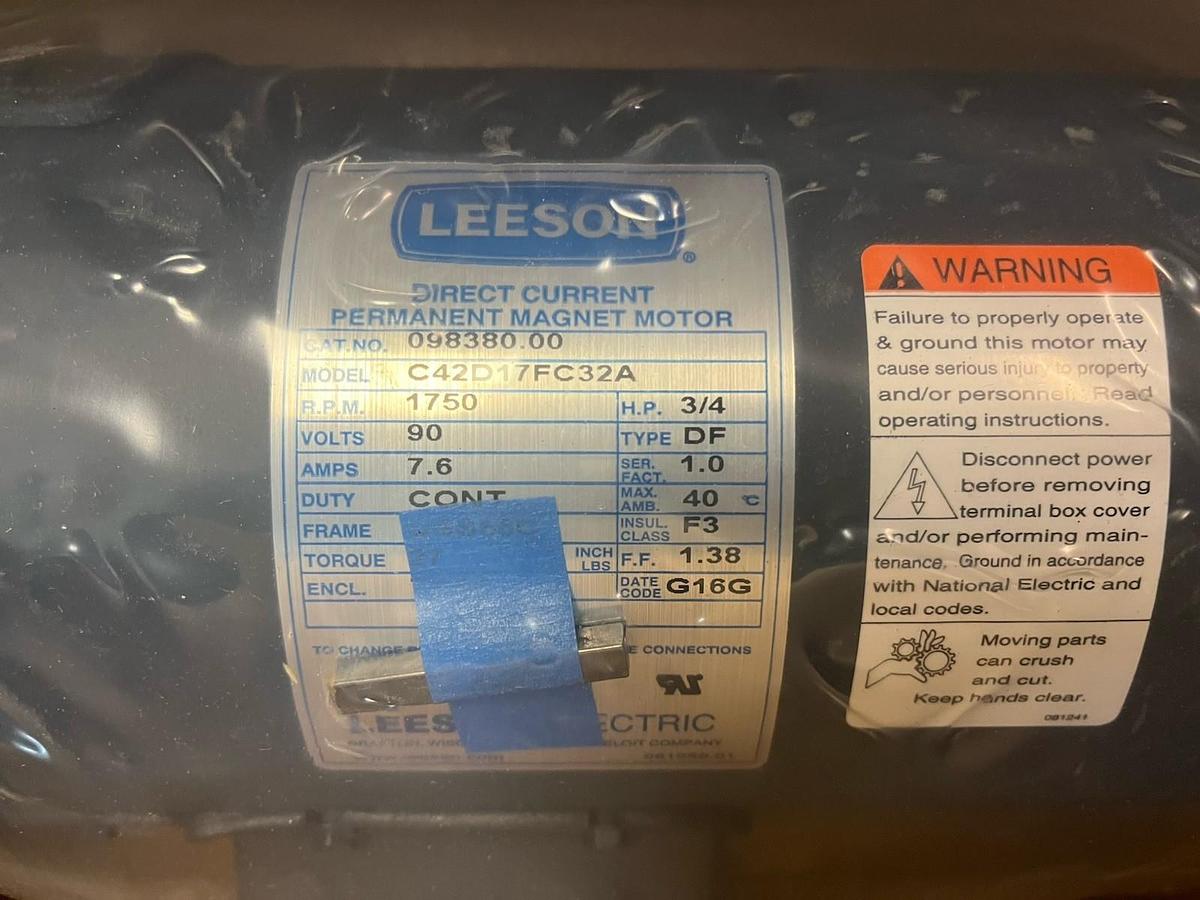 LEESON,098380.00,DC MOTOR 3/4HP 90VDC 1750RPM USS56C C42D17FC32A