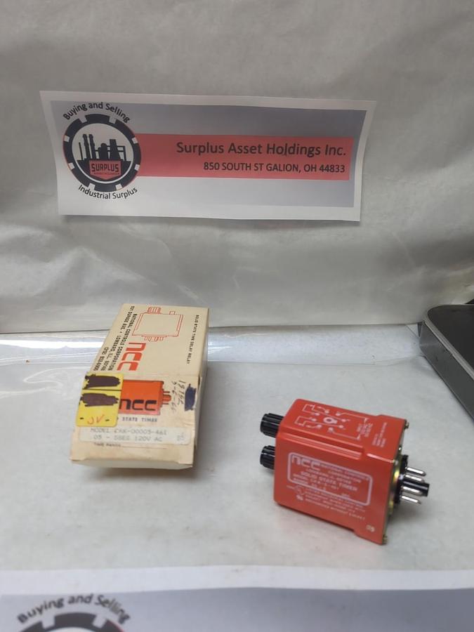 NATIONAL CONTROLS,CKK-00005-461,SOLID STATE TIME DELAY 05-5 SEC 120 VAC NOS