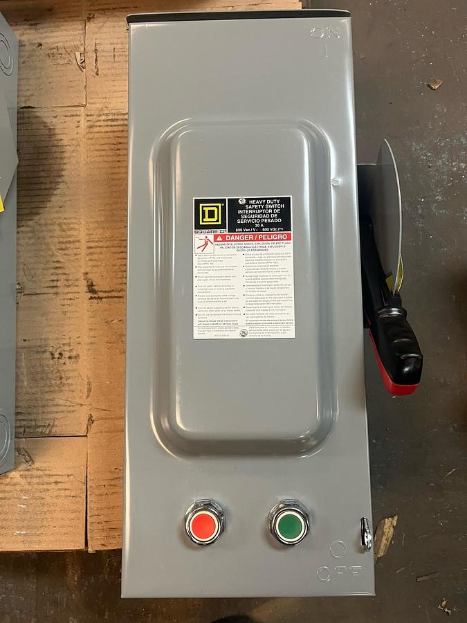 GE,HU3613RBPB,NEMA 3 SAFETY NON FUSED DISCONNECT 30A 600V PUSHBUTTONS
