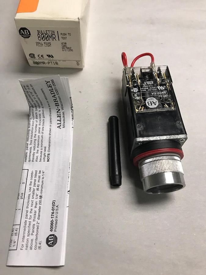 Allen Bradley,800MR-PT16,Pilot Light Push Button no Lense