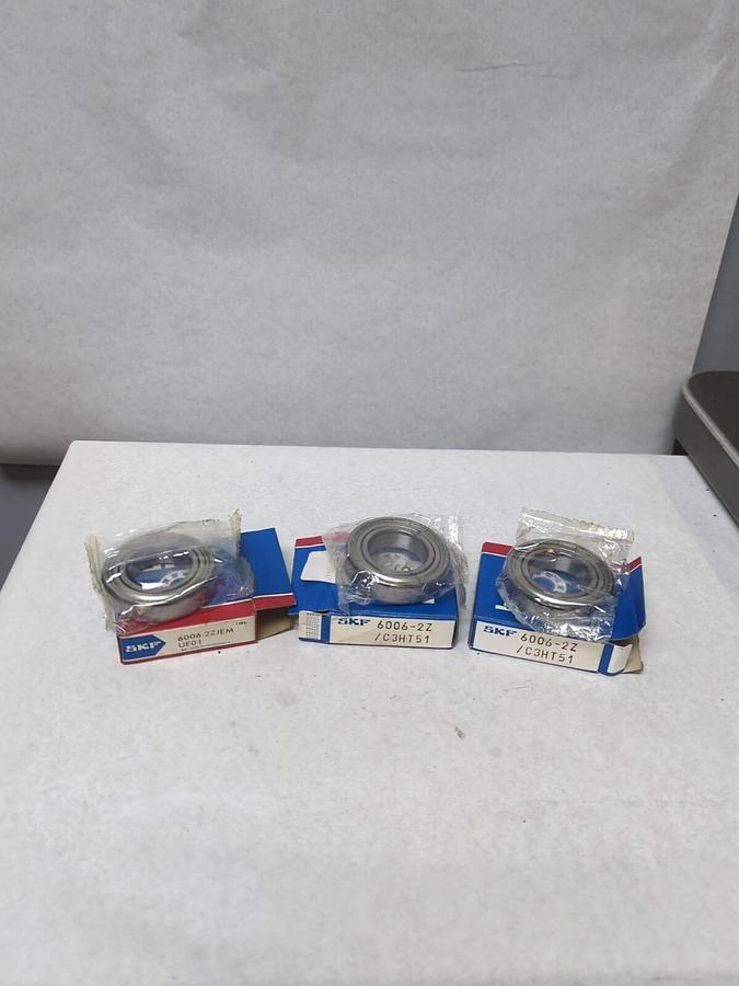 SKF,6006-2ZJEM,DEEP GROOVE BALL BEARING LOT OF 3 NOS