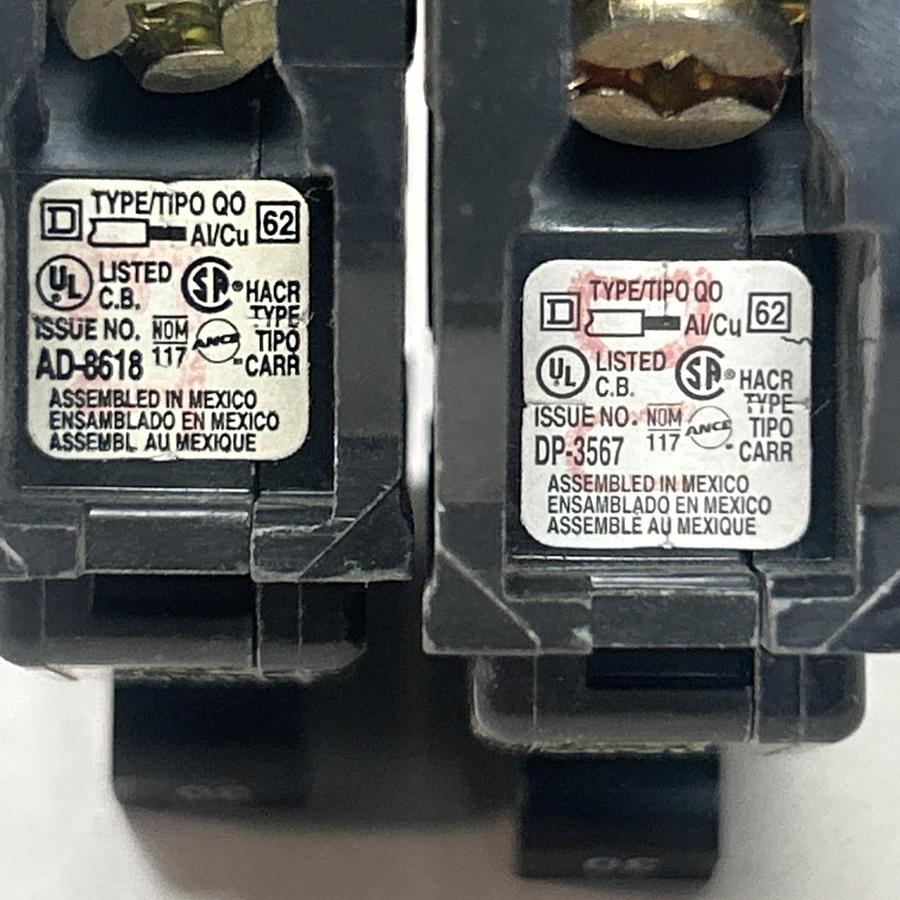 Used SQUARE D,QO130,CIRCUIT BREAKER 30A 120/240V 1P LOT OF 2