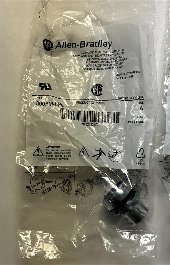 ALLEN BRADLEY,800FM-LF6,SER A PUSHBUTTON LOT OF 2 NEW