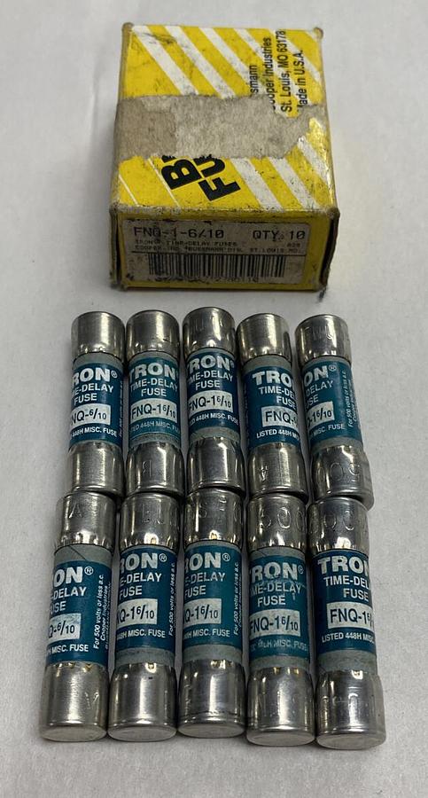 Cooper Bussmann,FNQ-1 6/10,Tron Fuse Lot Of 10 New In Box