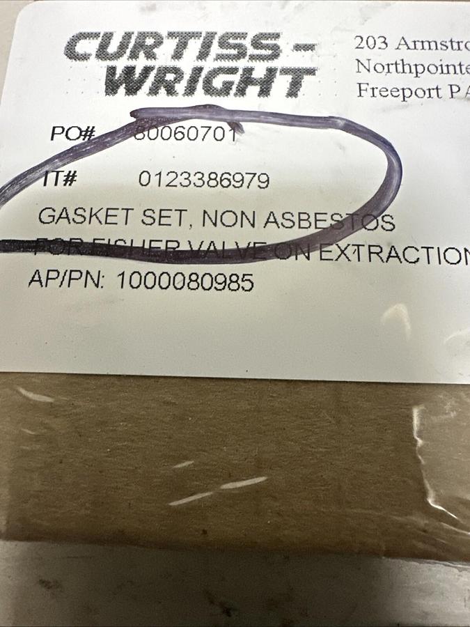 Used Curtiss-Wright,0123386979,Gasket Set LOT of 2