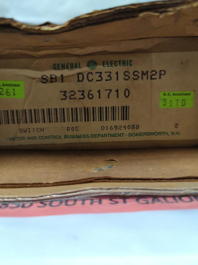 GE,SB1 DC331SSM2P,CONTROL/SELECTOR SWITCH NOS