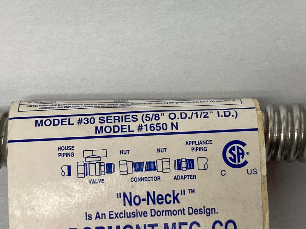 Dormont,Model 30 1650,Stainless Steel Gas Connector 1/2 Inch ID