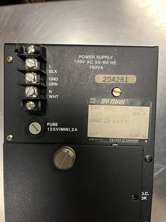 Used SQUARE D,8030PS21,CLASS 8030 PS-21 SERIES A SY/MAX POWER SUPPLY 120V