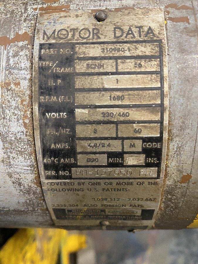 Used Budgit,310980-1,Electric Hoist 1 Ton 1HP 230/460v 3PH