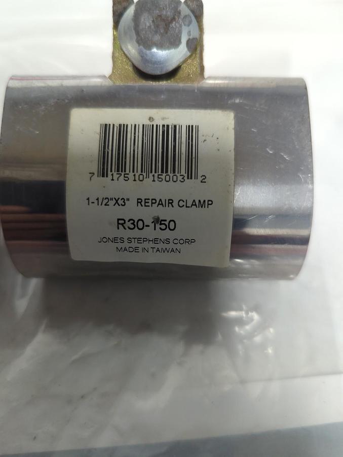 Used JONES STEPHENS,R30-150,REPAIR CLAMP 1-1/2 X 3 INCH LOT OF 2 PRE-OWNED