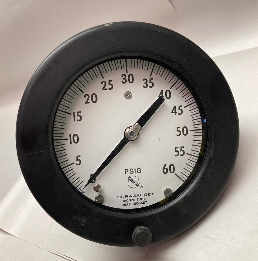 Used Ashcroft,0-60 PSIG,Duragauge Pressure Gauge