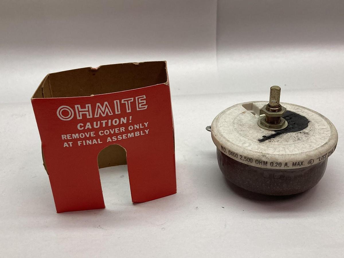 Ohmite,0460 214L,Rotary Rheostat 2500 OHM 0.20A