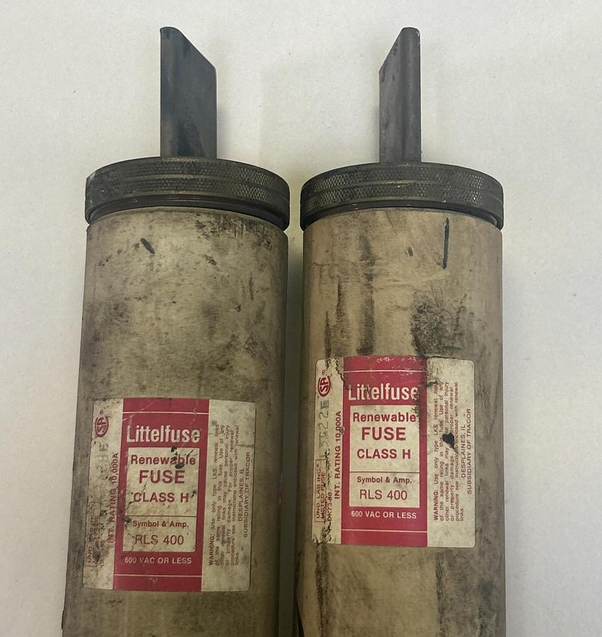 Used LITTELFUSE,RLS400,FUSE 400A 600V LOT OF 2