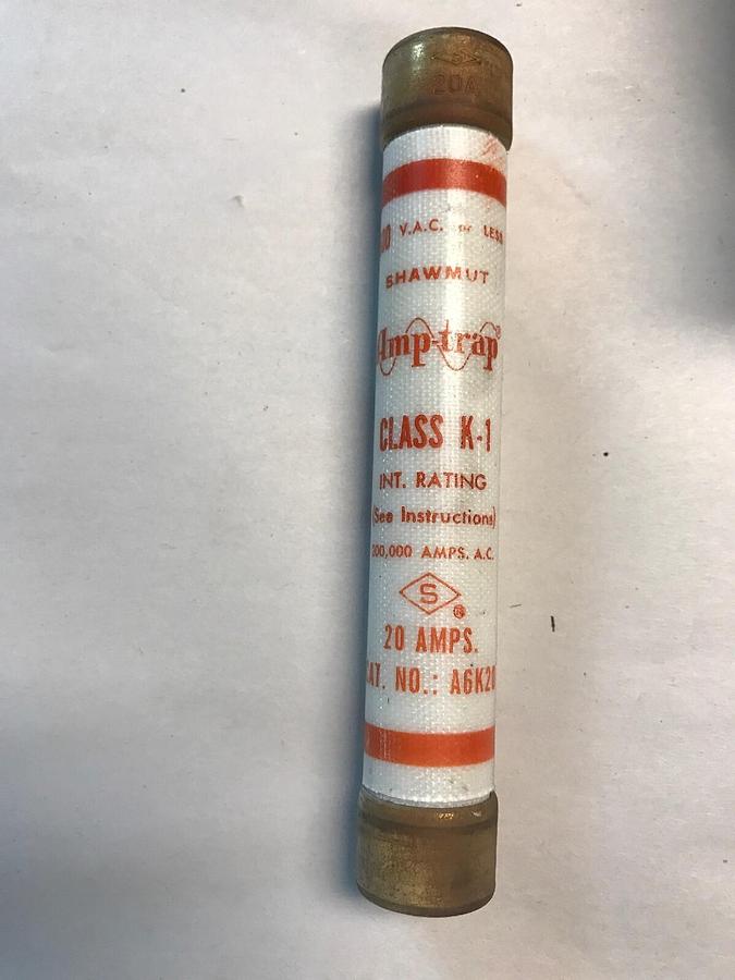 Shawmut,A6K20,Class K-1 Fuse 20AMP Box of 10