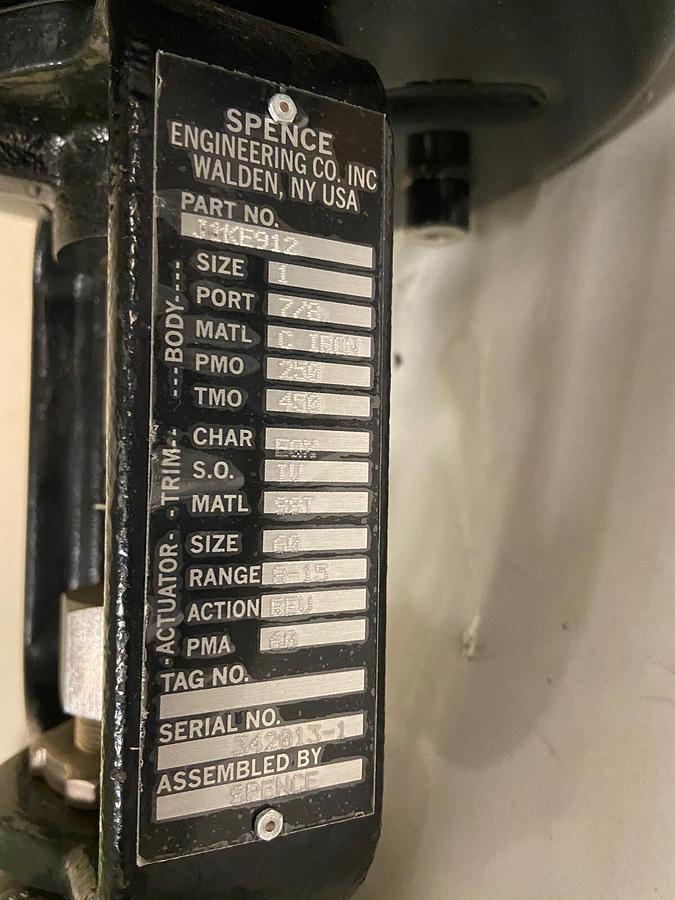 Spence,J4KE912,Size 1 INCH Actuator Valve 7/8 INCH Port