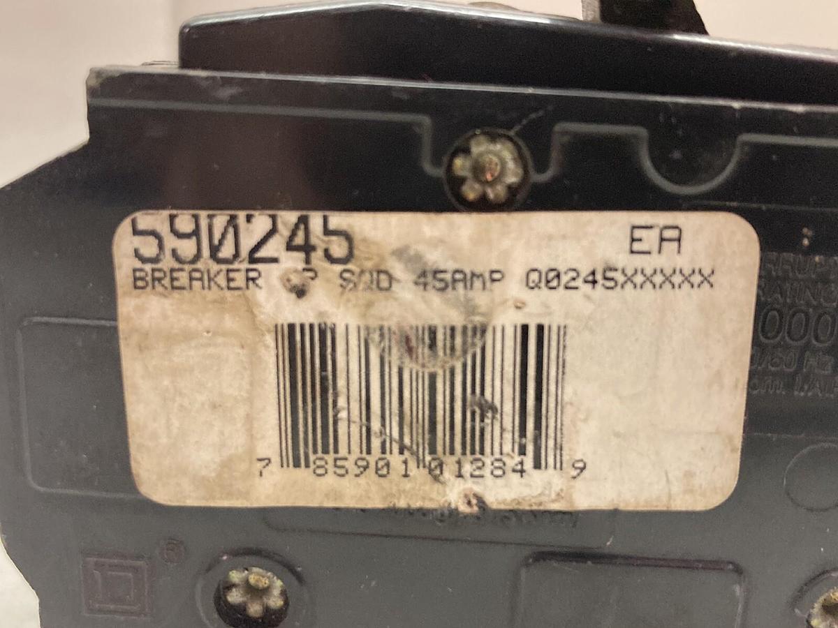 Used Square D,Q0245,2-Pole Circuit Breaker 45A