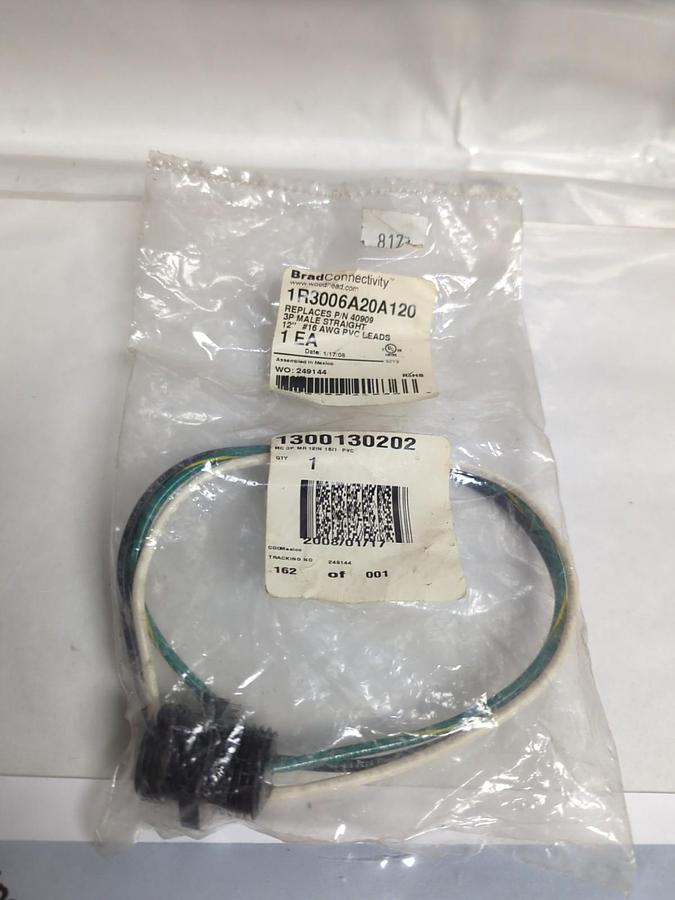 BRAD CONNECTIVITY,IR3006A20A120,3P MALE STRAIGHT 12 INCH NOS