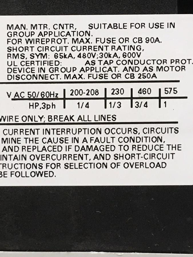 Siemens,3RV1021-0KA10,Motor Protector Circuit Breaker 0.9-1.25A