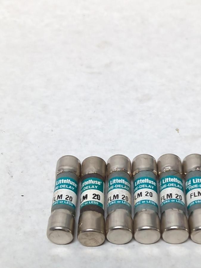 LITTELFUSE,FLM-20,TIME-DELAY 20 AMP FUSE LOT OF 7 NOS