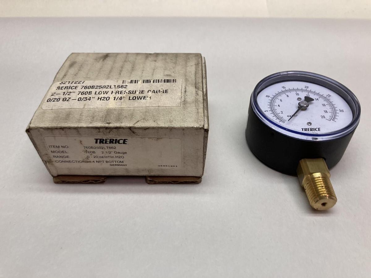 Trerice,760B2502LT662,2 1/2 Inch Pressure Gauge 0-30
