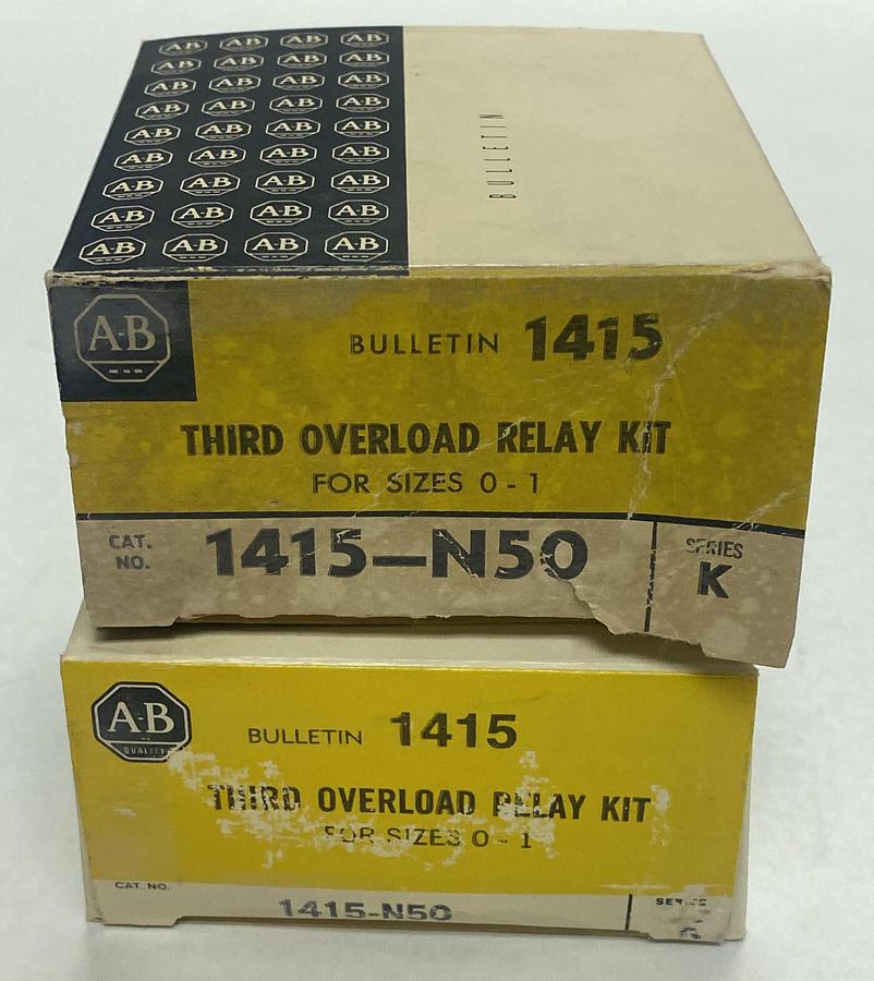 ALLEN BRADLEY,1415-N50,SER K THIRD OVERLOAD RELAY KIT SIZE 0-1 LOT OF 2 NEW