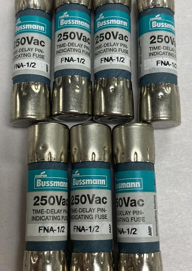 Cooper Bussmann,FNA-1/2,Fuse Lot Of 7 NOS
