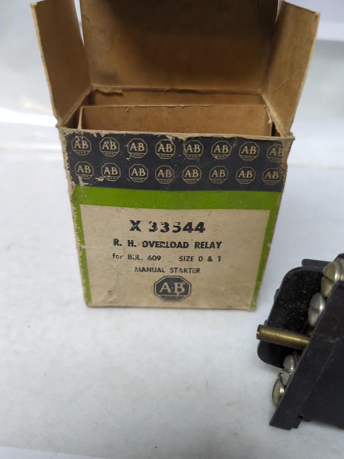 ALLEN-BRADLEY,X-33544,R.H. OVERLOAD RELAY BUL. 609 SIZE 0&1 NOS